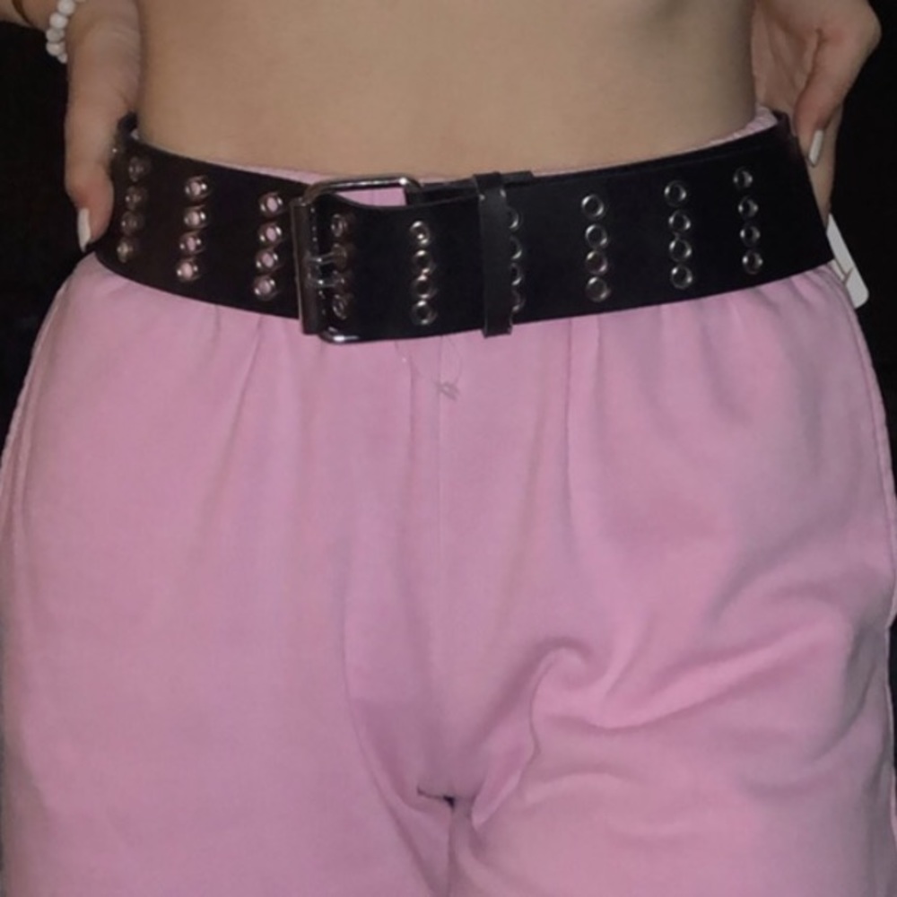 Super cute thrifted grommet belt!
